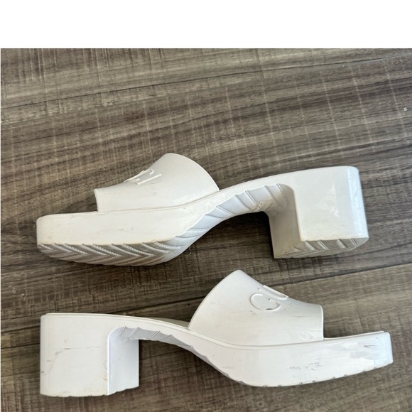 Gucci Rubber Monogram Slide Mule Sandals Sz 8 - Picture 7 of 15